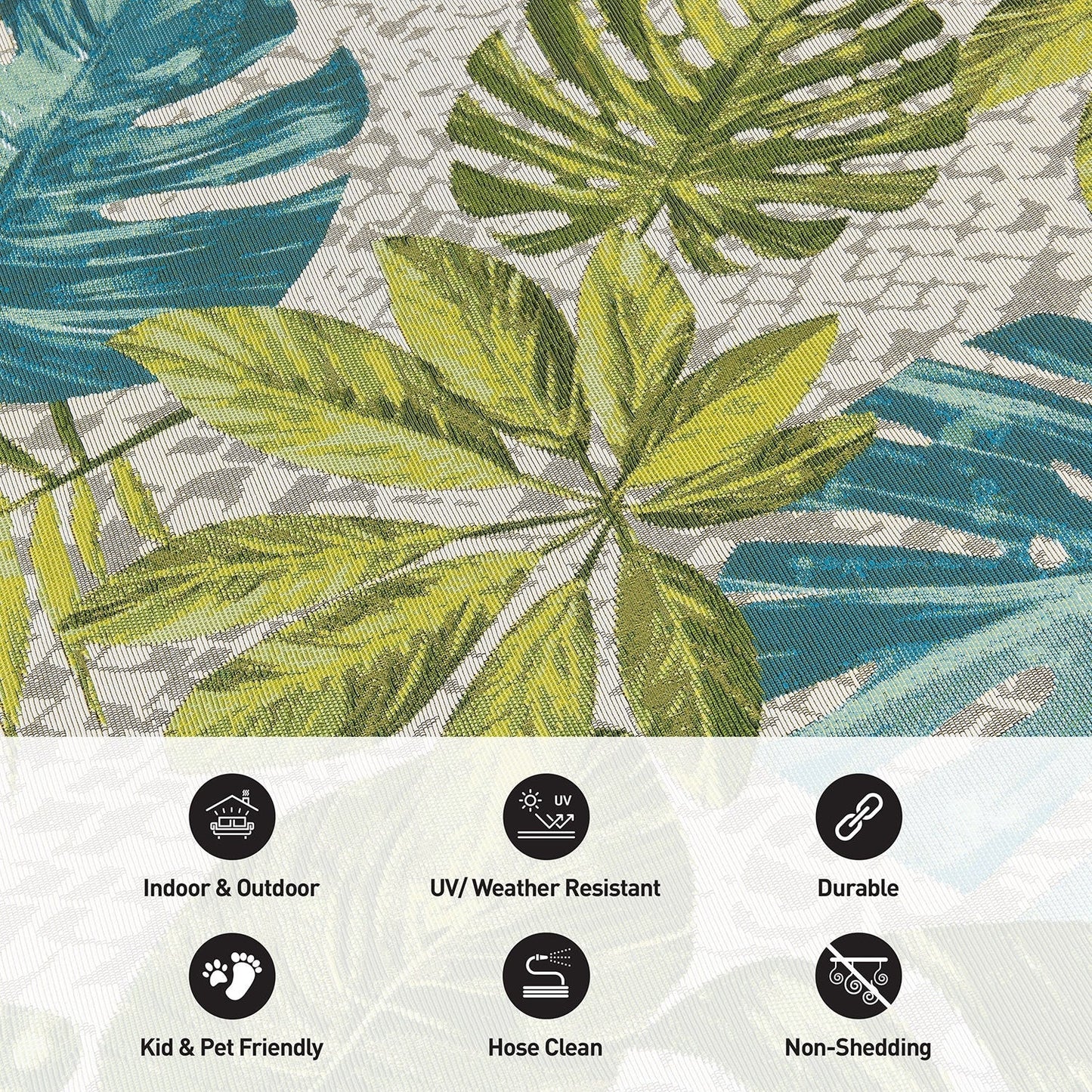 Tappeto decorativo da interno/esterno World Rug Gallery, modello Contemporary Tropical Floral.