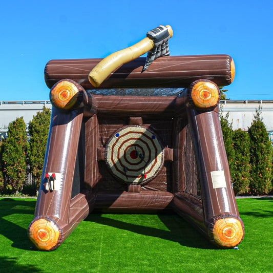XJUMP bersaglio gonfiabile per lanciare la sega, con ventilatore e seghe di schiuma, per uso commerciale, leggero, per giochi all'aperto