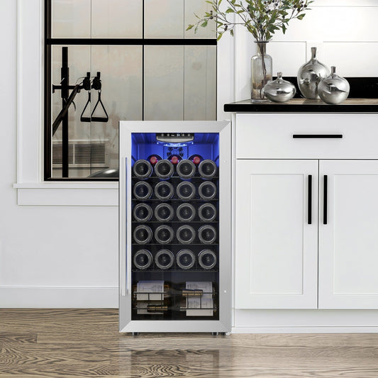 Yeego 17 pollici, monozona, 27 bottiglie, frigo portavino da terra, mini frigo - 16,9 pollici