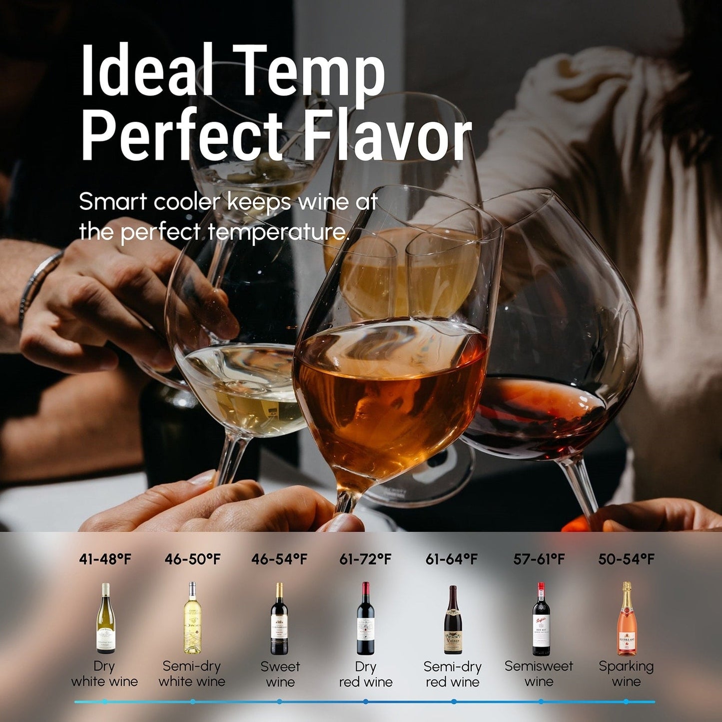 Frigorifero per vino/bevande da 17 pollici, 20 bottiglie, a colonna, con controllo digitale della temperatura.