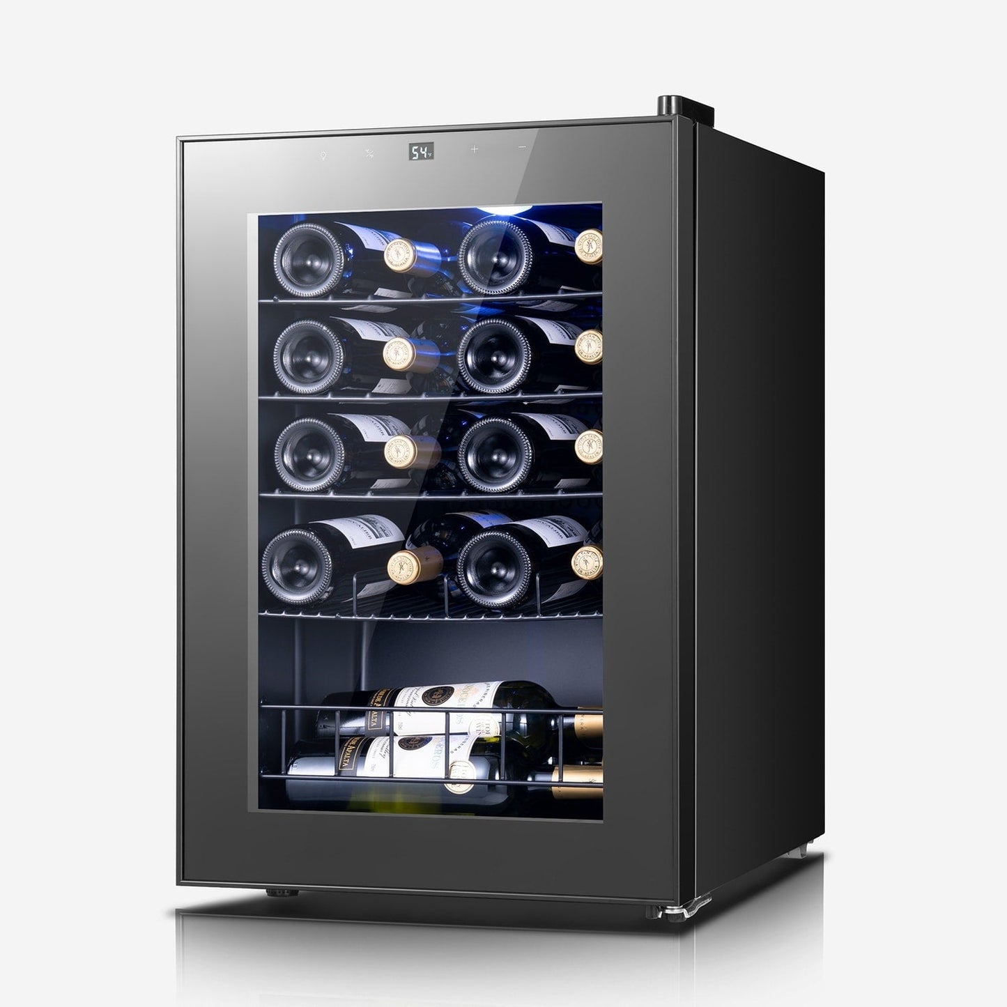 Frigorifero per vino/bevande da 17 pollici, 20 bottiglie, a colonna, con controllo digitale della temperatura.