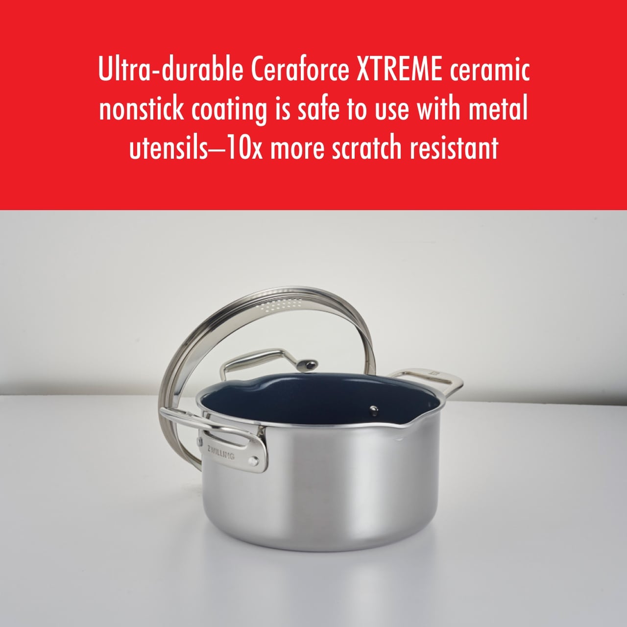 Pentola da forno ZWILLING Clad CFX da 6 quarti in acciaio inossidabile con rivestimento ceramico antiaderente