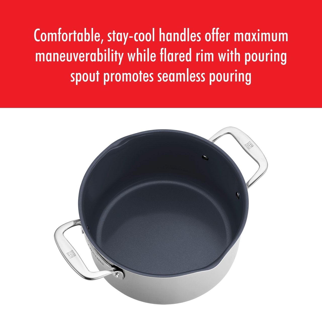 Pentola da forno ZWILLING Clad CFX da 6 quarti in acciaio inossidabile con rivestimento ceramico antiaderente