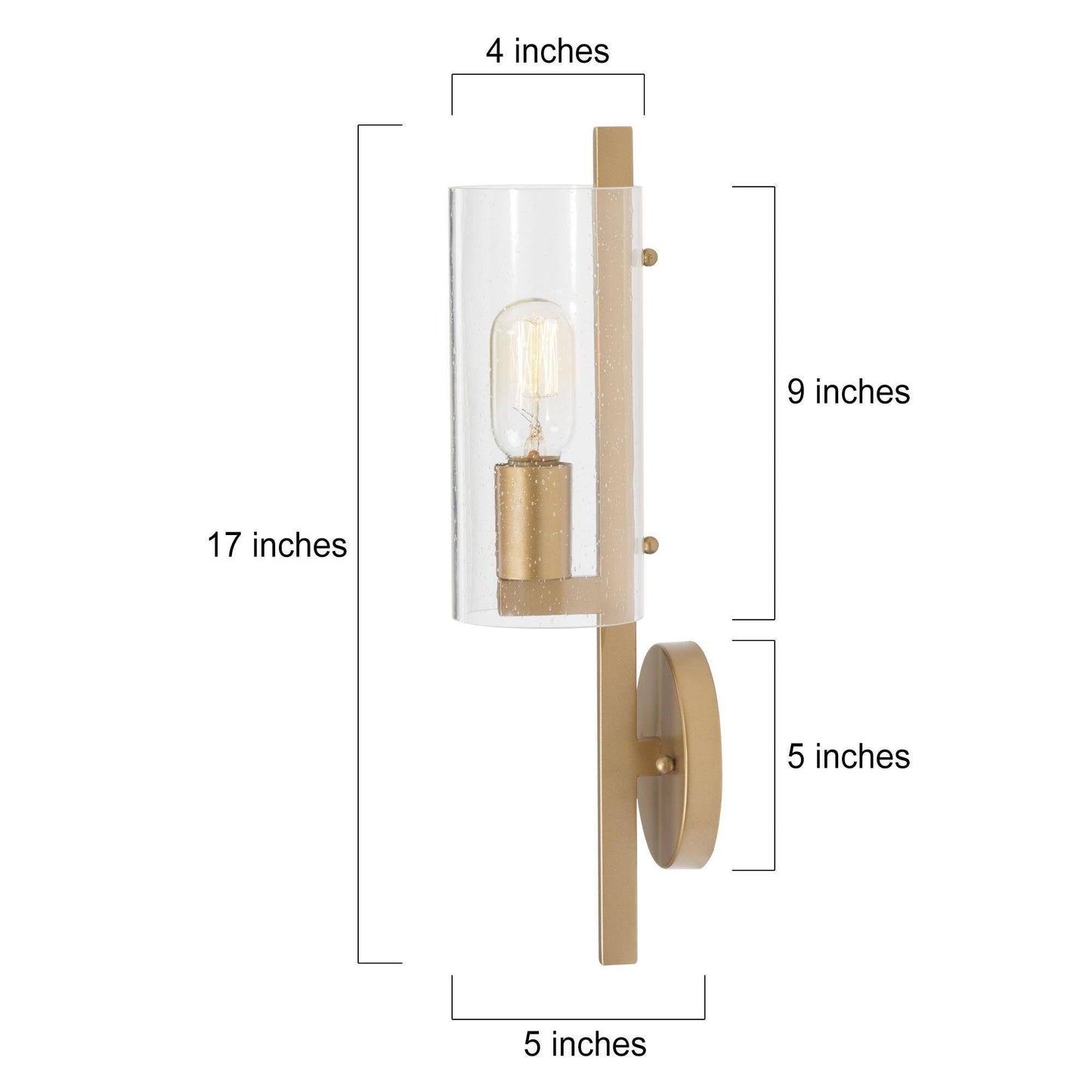 Lampada da parete da bagno Zenith, stile moderno da fattoria, con vetro cilindrico semi-trasparente, stile di transizione.