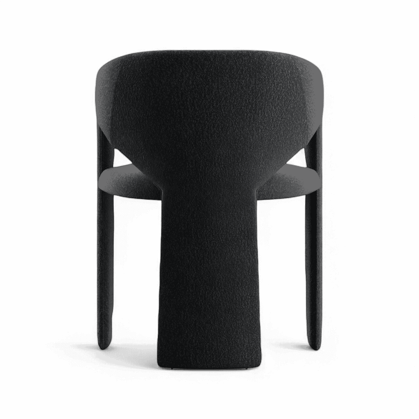 Sedia da pranzo Aria in bouclé nero