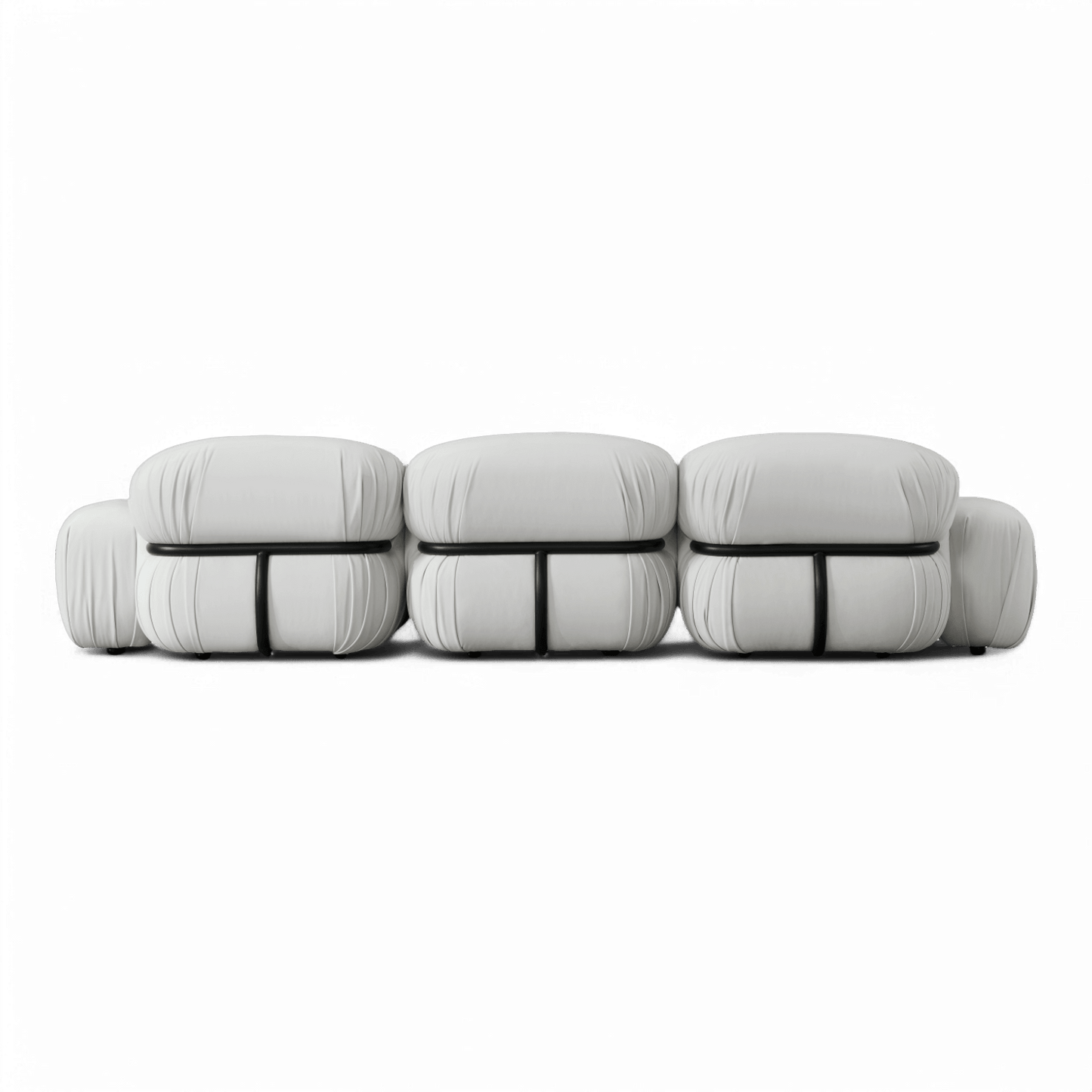 Divano componibile Rune in velluto bianco sporco