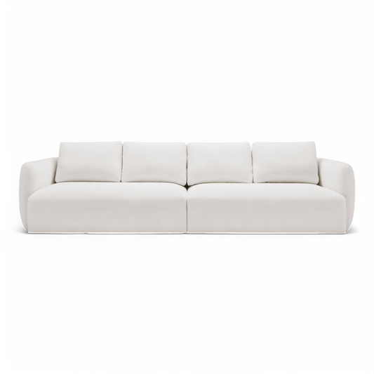 Divano Gabriele 4 posti bianco Boucle