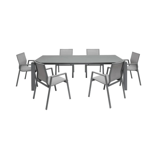 Set da pranzo per esterni Malta grigio