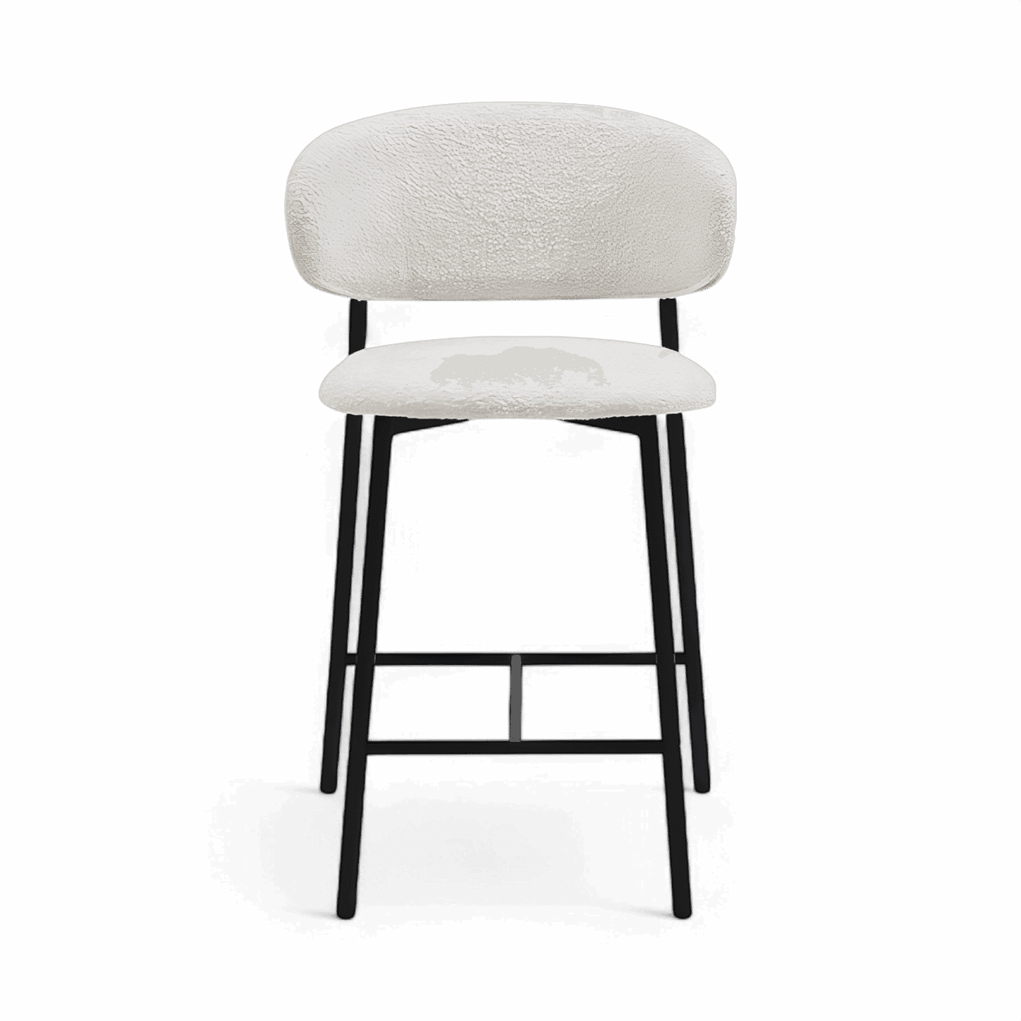 Sgabello da bar Zoya bianco Boucle