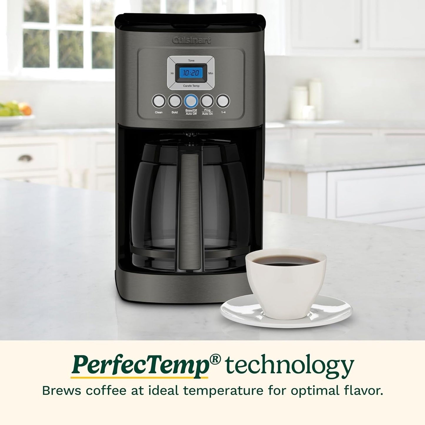 Macchina per caffè programmabile da 14 tazze, brocca di vetro, controllo dell'intensità del caffè, impostazione da 1 a 4 tazze, acciaio inossidabile nero.