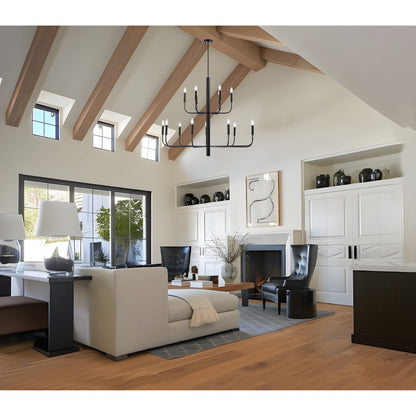 Lampadario a candeliere minimalista a 15 luci, design antico a 2 livelli - 48