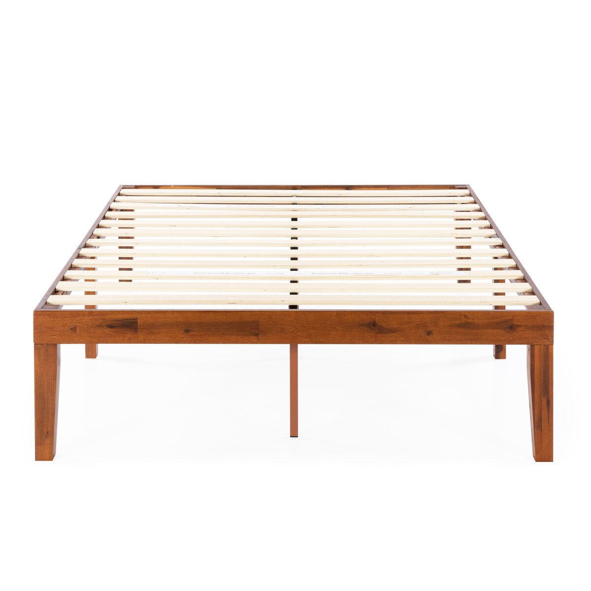 Struttura letto a piattaforma in legno massello da 16 pollici, disponibile in diverse finiture.