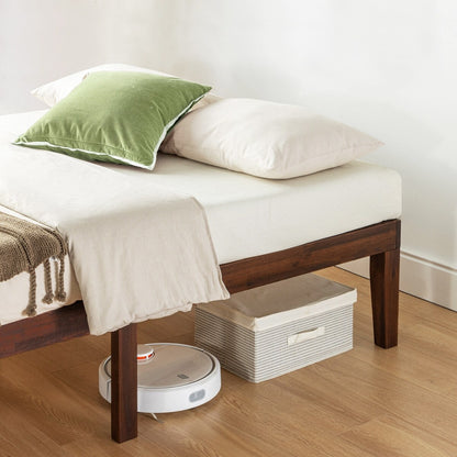 Struttura letto a piattaforma in legno massello da 16 pollici, disponibile in diverse finiture.