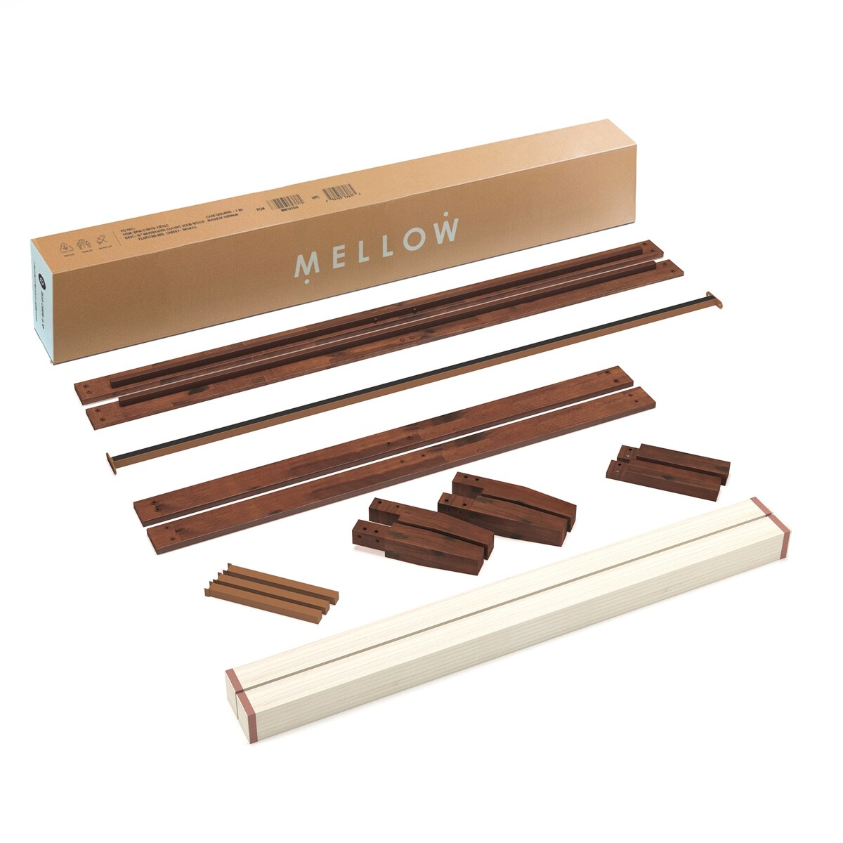 Struttura letto a piattaforma in legno massello da 16 pollici, disponibile in diverse finiture.