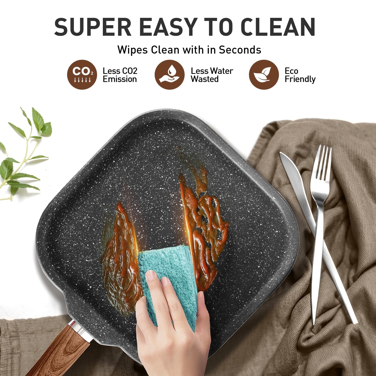 Set di pentolame da cucina in granito da 17 pezzi, set di pentole e padelle antiaderenti.