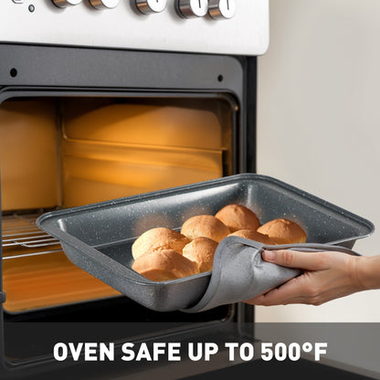 Set di pentolame da cucina in granito da 17 pezzi, set di pentole e padelle antiaderenti.