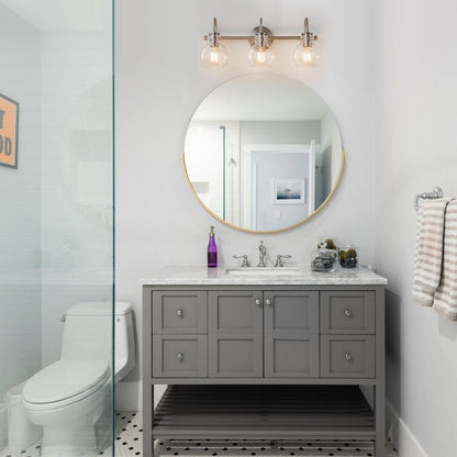 Lampada da parete per specchio del bagno a 2/3 luci con paralume in vetro