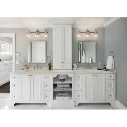 Lampada da parete per specchio del bagno a 2/3 luci con paralume in vetro