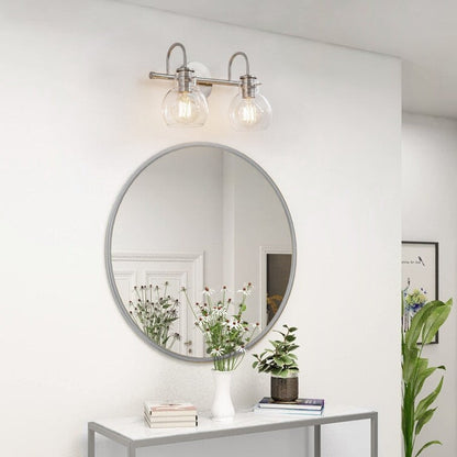 Lampada da parete per specchio del bagno a 2/3 luci con paralume in vetro