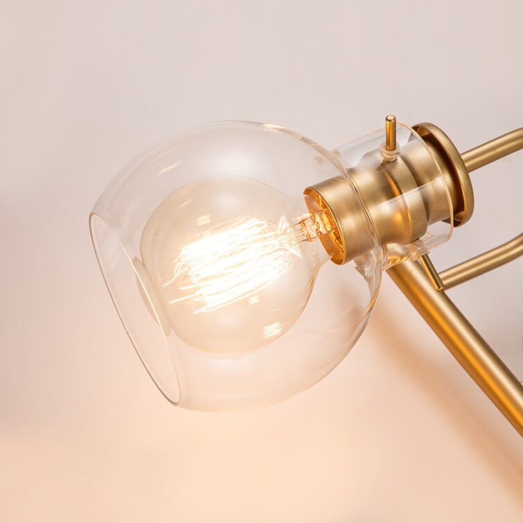 Lampada da parete per specchio del bagno a 2/3 luci con paralume in vetro