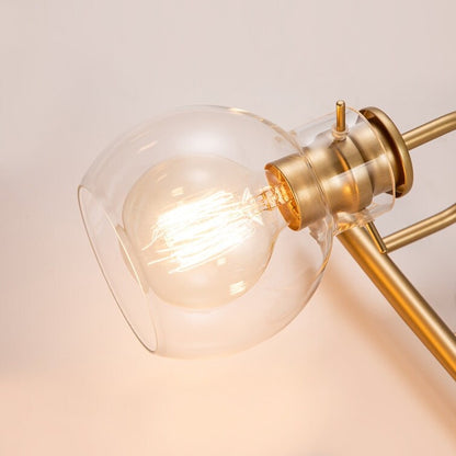 Lampada da parete per specchio del bagno a 2/3 luci con paralume in vetro