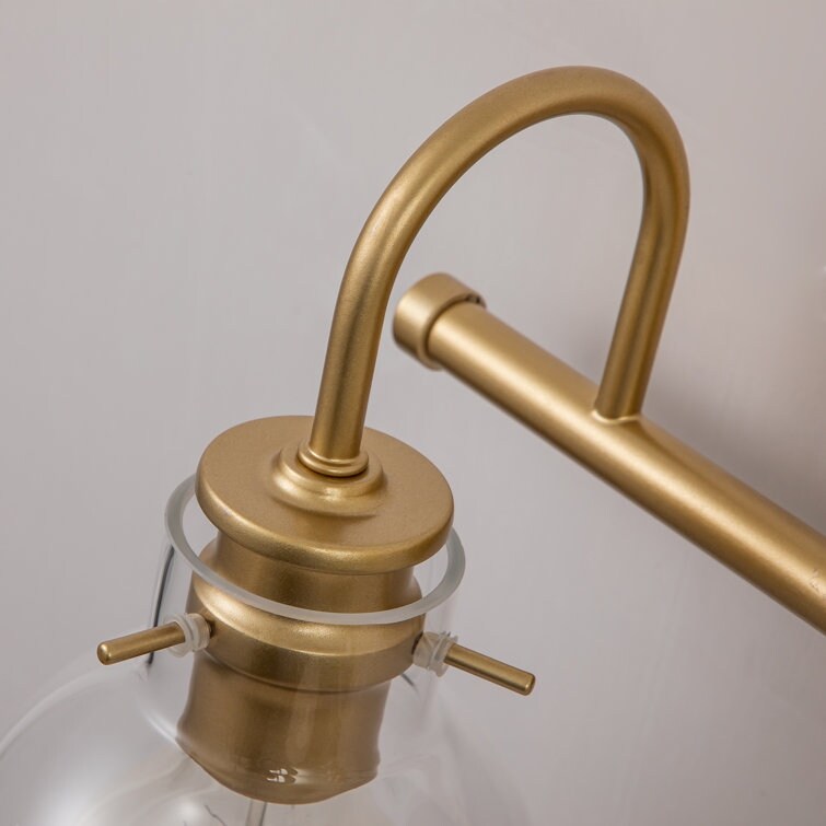 Lampada da parete per specchio del bagno a 2/3 luci con paralume in vetro