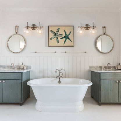 Lampada da parete per specchio del bagno a 2/3 luci con paralume in vetro