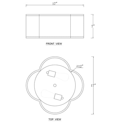 Lampada a soffitto a 2 luci con diffusore in acrilico e rivestimento in lino bianco.