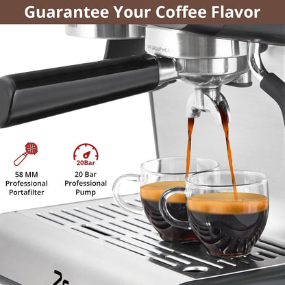 Macchina per caffè espresso automatica da 20 bar con schiumatoio per latte per baristi amatoriali