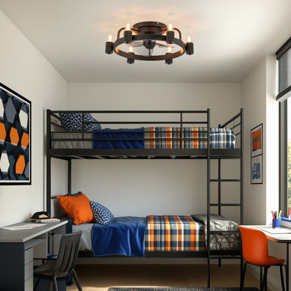 Ventilatore da soffitto a LED da 20 pollici, stile moderno da fattoria, a profilo ribassato, con luce a soffitto a scomparsa e telecomando, ideale per il soggiorno.