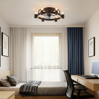 Ventilatore da soffitto a LED da 20 pollici, stile moderno da fattoria, a profilo ribassato, con luce a soffitto a scomparsa e telecomando, ideale per il soggiorno.