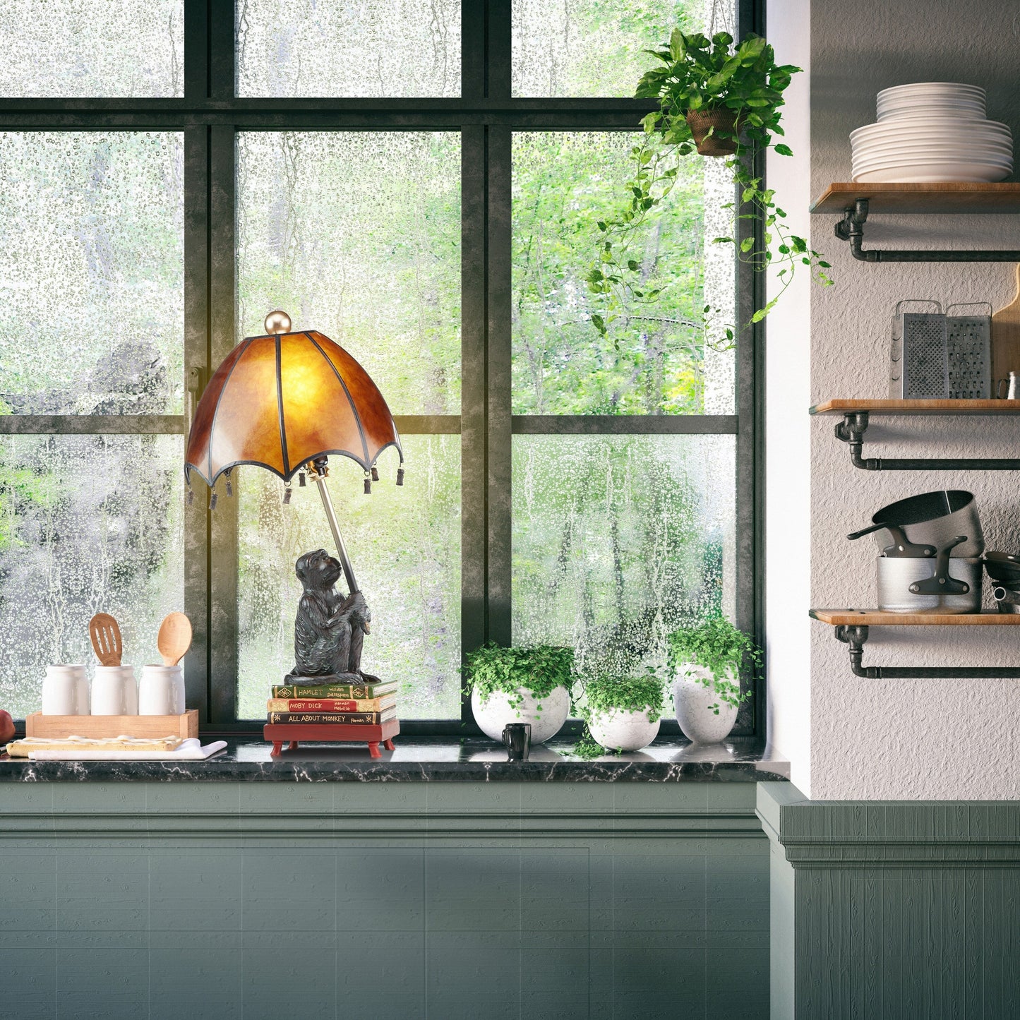 Lampada da tavolo scimmia pensierosa - 21,75H - 11L x 11W x 21,75H