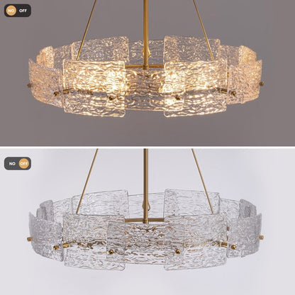 Lampadario a cristallo moderno dorato da 60 cm (23,6 pollici) con 6 luci, stile glamour, a forma di tamburo, ideale per isola cucina e sala da pranzo.