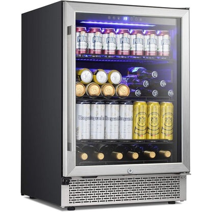 Frigorifero per bevande da 24 pollici, mini frigo integrato con cantina vini.