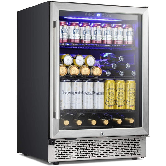 Frigorifero per bevande da 24 pollici, mini frigo integrato con cantina vini.