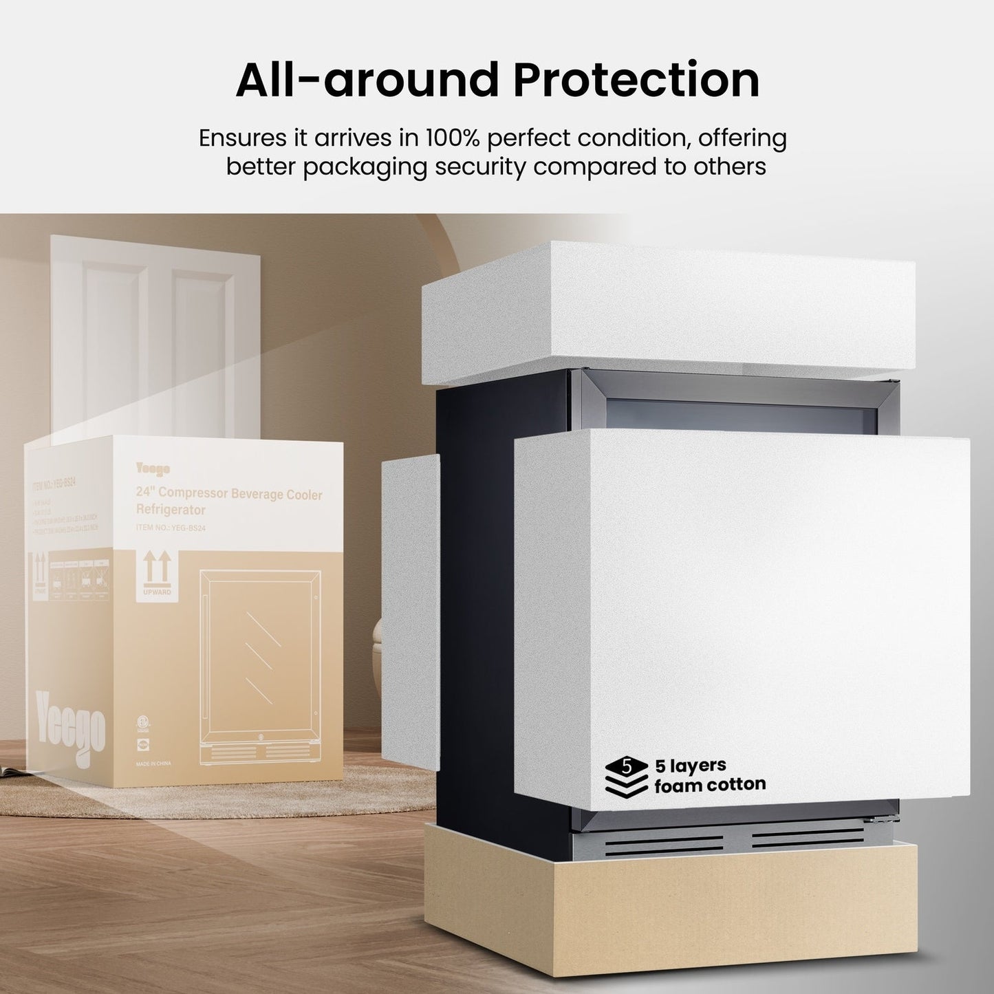 Frigorifero per bevande da 24 pollici, capacità 140 lattine, per bibite, vino e altre bevande - 24 pollici