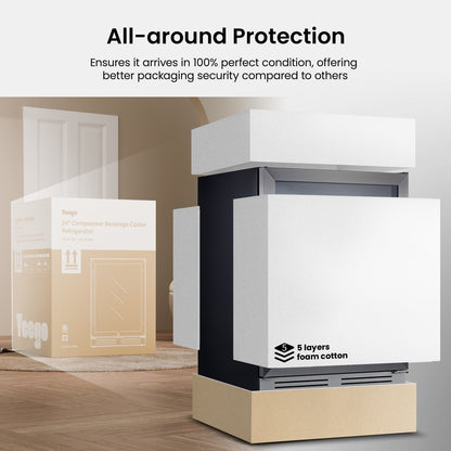 Frigorifero per bevande da 24 pollici, capacità 140 lattine, per bibite, vino e altre bevande - 24 pollici