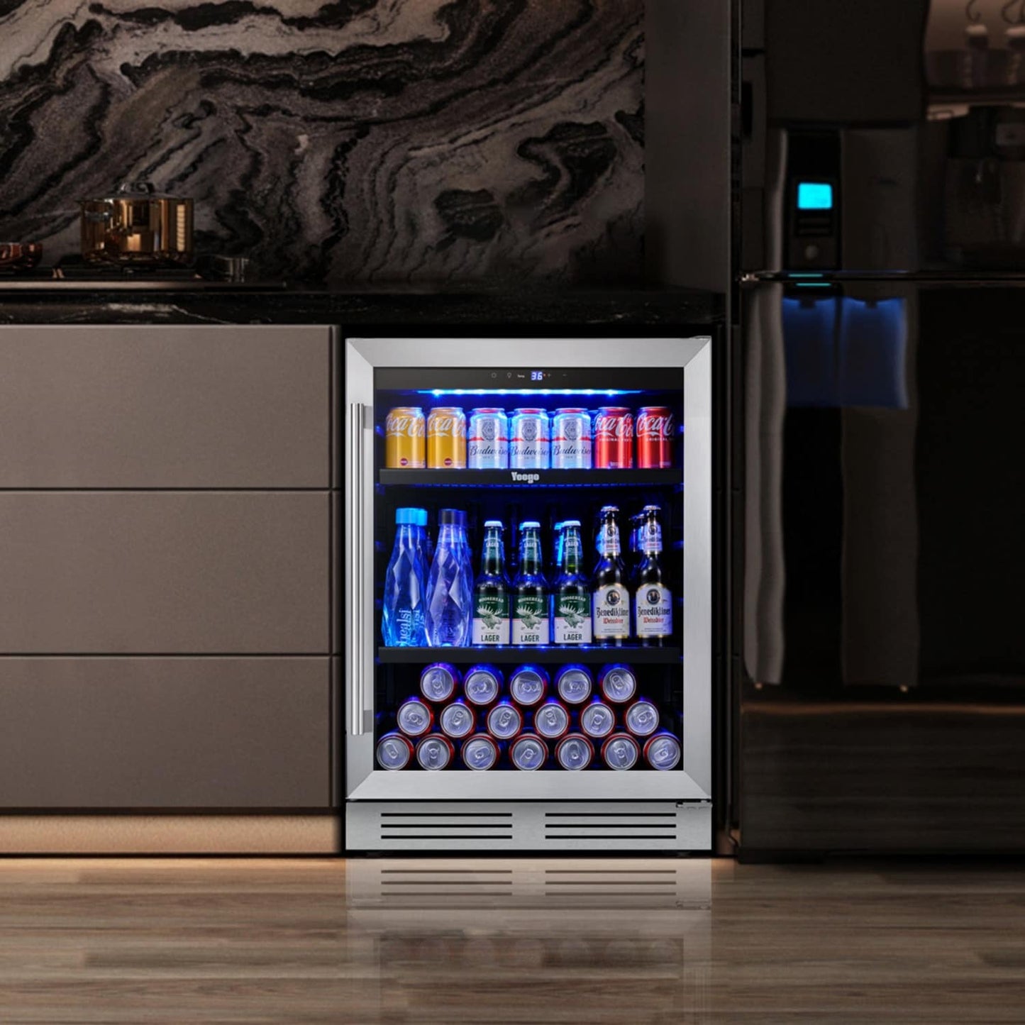 Frigorifero per bevande da 24 pollici, capacità 140 lattine, per bibite, vino e altre bevande - 24 pollici