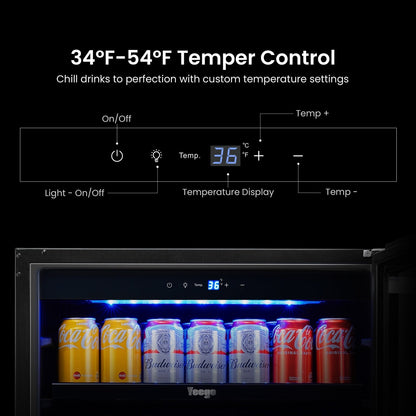 Frigorifero per bevande da 24 pollici, capacità 140 lattine, per bibite, vino e altre bevande - 24 pollici