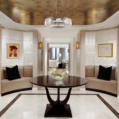 Lampadario a 8 luci da 63 cm (24,8 pollici) in stile farmhouse, lampadario di cristallo, lampadario a tamburo per sala da pranzo, soggiorno, camera da letto e cucina.