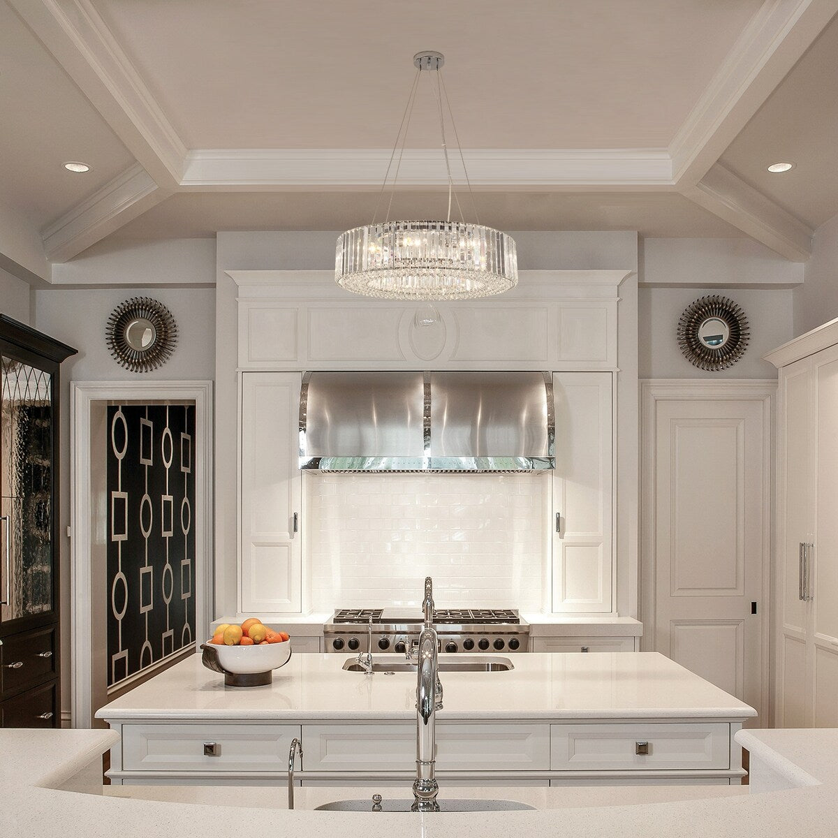 Lampadario a 8 luci da 63 cm (24,8 pollici) in stile farmhouse, lampadario di cristallo, lampadario a tamburo per sala da pranzo, soggiorno, camera da letto e cucina.