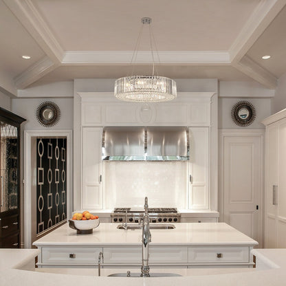 Lampadario a 8 luci da 63 cm (24,8 pollici) in stile farmhouse, lampadario di cristallo, lampadario a tamburo per sala da pranzo, soggiorno, camera da letto e cucina.