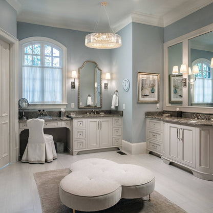 Lampadario a 8 luci da 63 cm (24,8 pollici) in stile farmhouse, lampadario di cristallo, lampadario a tamburo per sala da pranzo, soggiorno, camera da letto e cucina.