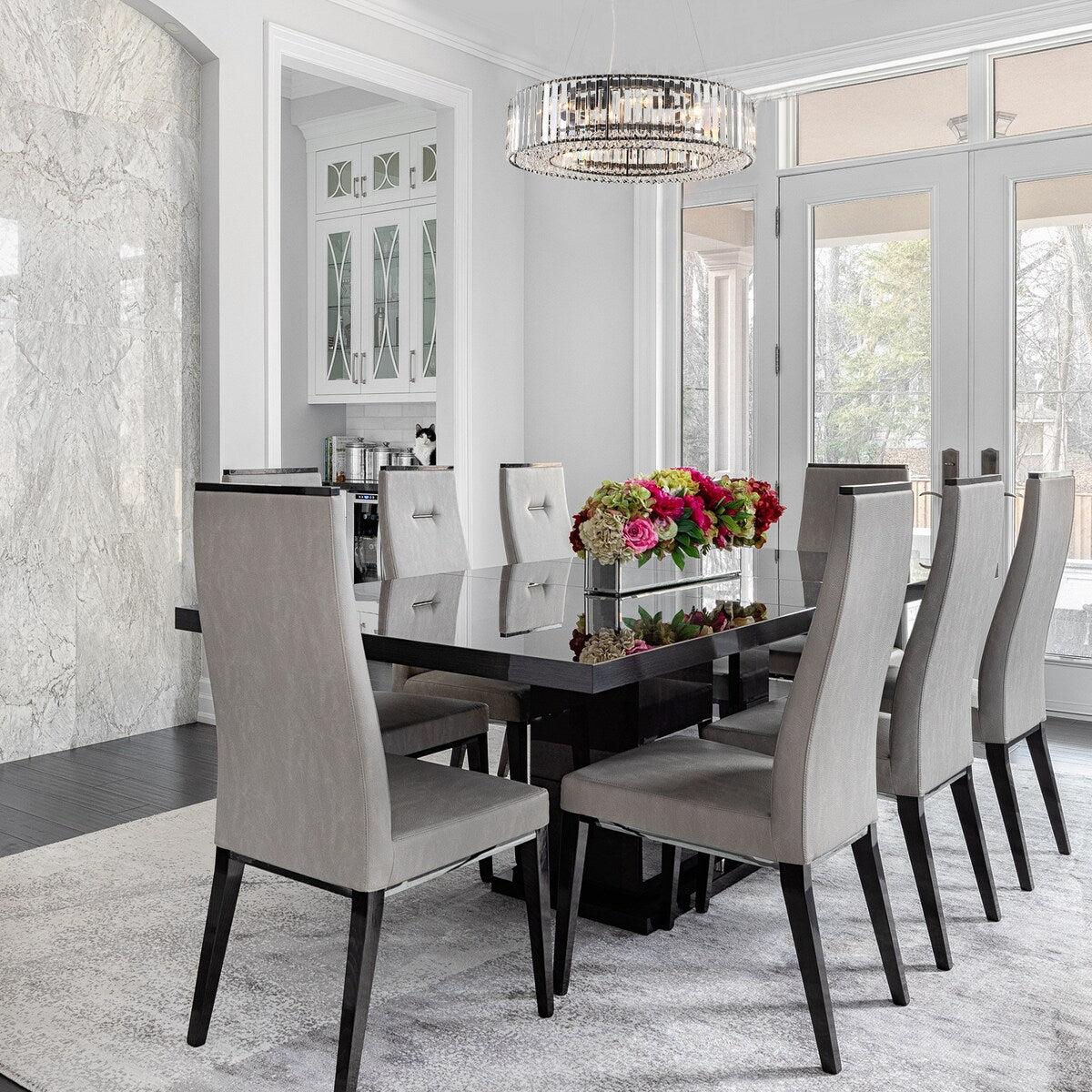 Lampadario a 8 luci da 63 cm (24,8 pollici) in stile farmhouse, lampadario di cristallo, lampadario a tamburo per sala da pranzo, soggiorno, camera da letto e cucina.