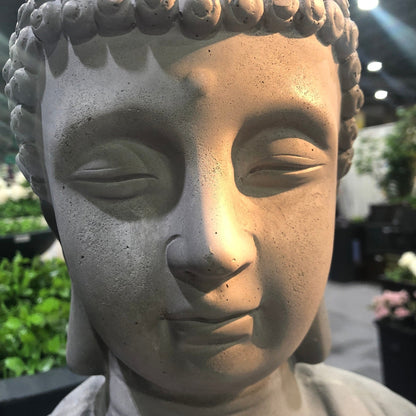 Statua di Buddha meditante in cemento leggero da 65 cm (25,6 pollici)
