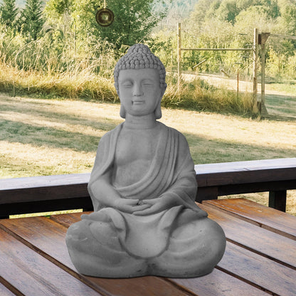 Statua di Buddha meditante in cemento leggero da 65 cm (25,6 pollici)