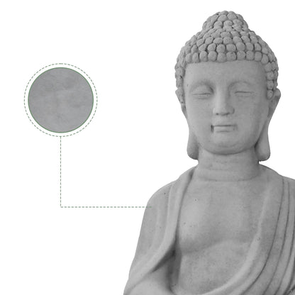 Statua di Buddha meditante in cemento leggero da 65 cm (25,6 pollici)