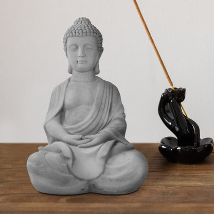 Statua di Buddha meditante in cemento leggero da 65 cm (25,6 pollici)