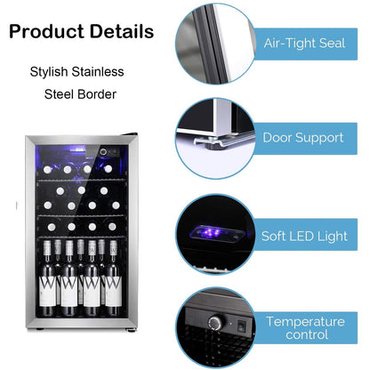 Frigorifero/dispensatore per bevande, mini frigorifero per vino da 26 bottiglie - 17.52*19.29*31.18 pollici
