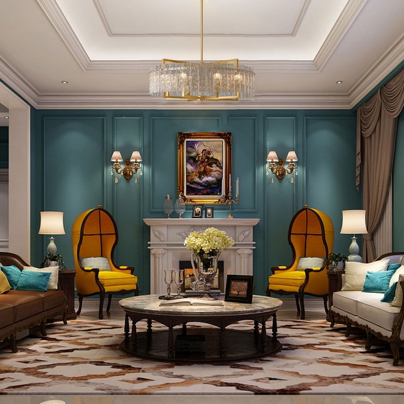 Lampadario a tamburo moderno dorato da 65 cm con cristalli, 6 luci, stile glamour, dimmerabile, a sospensione, ideale per cucina, isola, sala da pranzo, con vetro satinato.